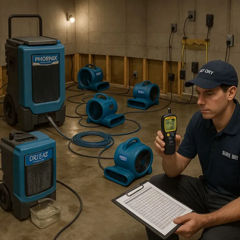 Structural Drying and Dehumidification process in Breckenridge, MI